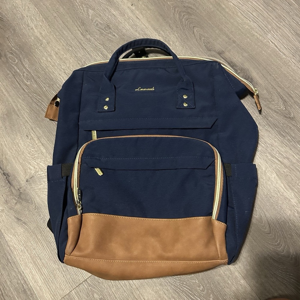 LOVEVOOK UNISEX Laptop Backpack Black Gold Zipper Large 17" laptop Diaper Bag